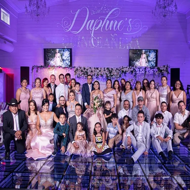 diy kids magnet light up led twinkle starlit 3d mirror dance floor platform for sale