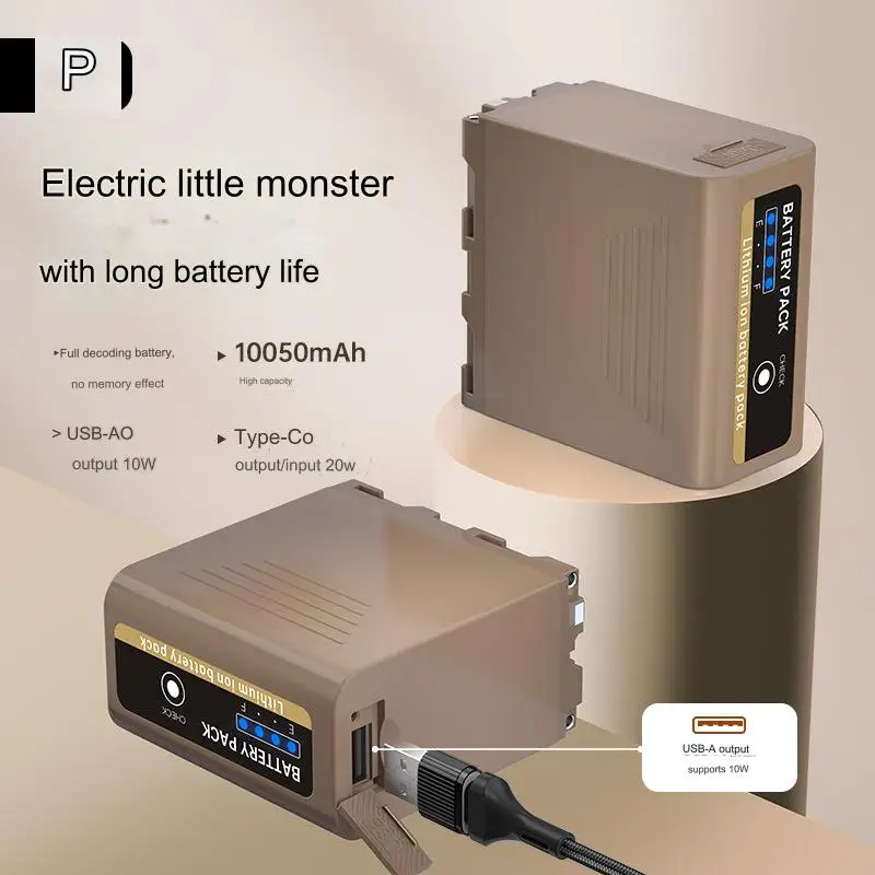 FOSOTO NP-F980PD Rechargeable Battery 9750mAh Large Capacity Digital Lithium Battery Suitable for Sony camera F960 F550 F750