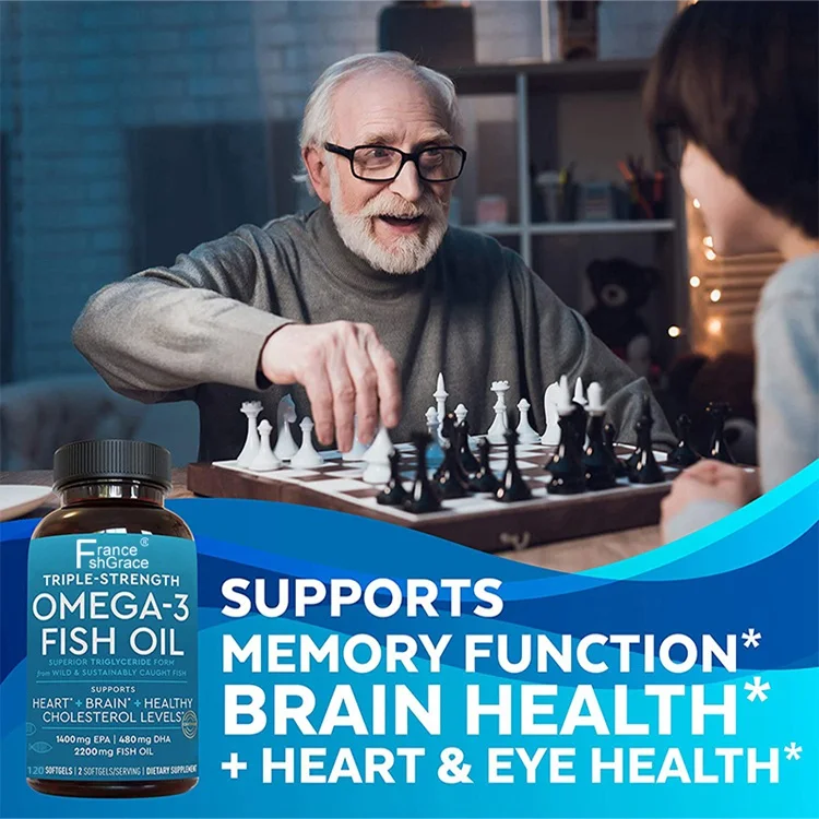 Viva Naturals Triple-Strength Omega 3 Fish Oil with EPA and DHA Supplements 2200mg 180 Soft gels