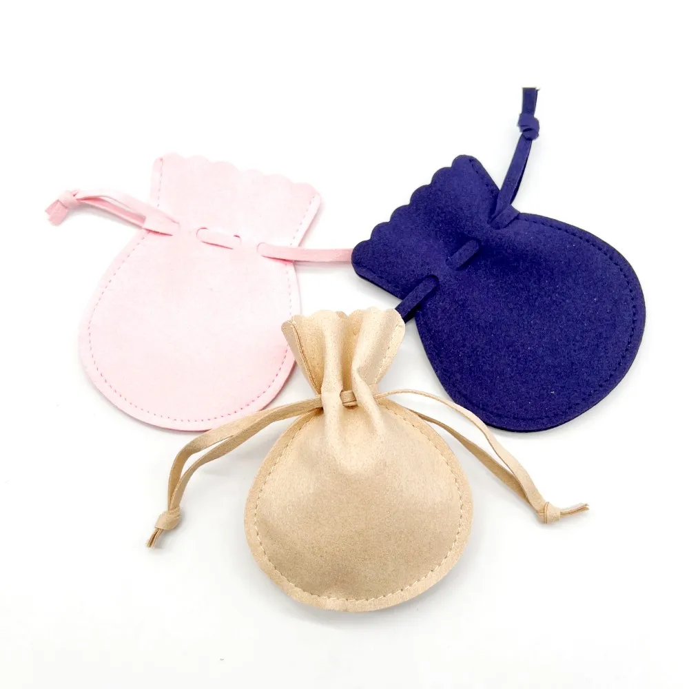 Factory Envelope Microfiber Velvet Jewelry Gift Bag Pouches Direct Pink Ring Necklace Packaging Bags With Custom Logo