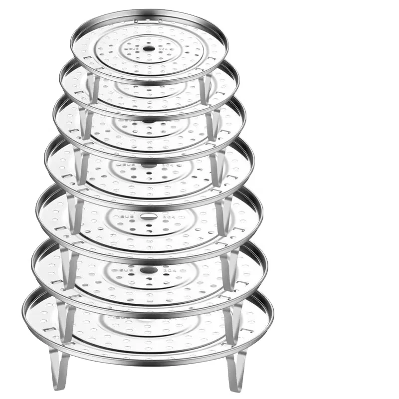  16#Cooker Trivet Stainless Steel Bread Dumplings Dinner Dish Steamer Basket Rack