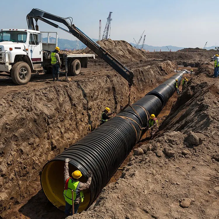 Large Diameter Pe Material 200Mm 300Mm 400Mm 1200Mm Sn4 Sn8 Plastic Hdpe Double-Wall Corrugated Drainage Sewer Pipe