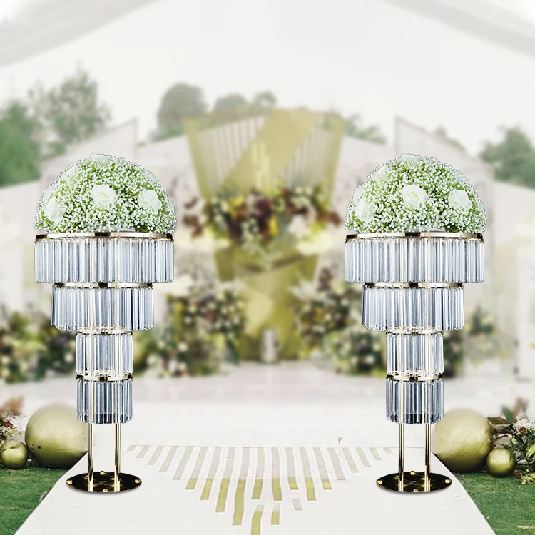 Xinyuansing, Прямая продажа с завода, высокая большая свадебная Декоративная Прозрачная железная акриловая напольная ваза для цветов