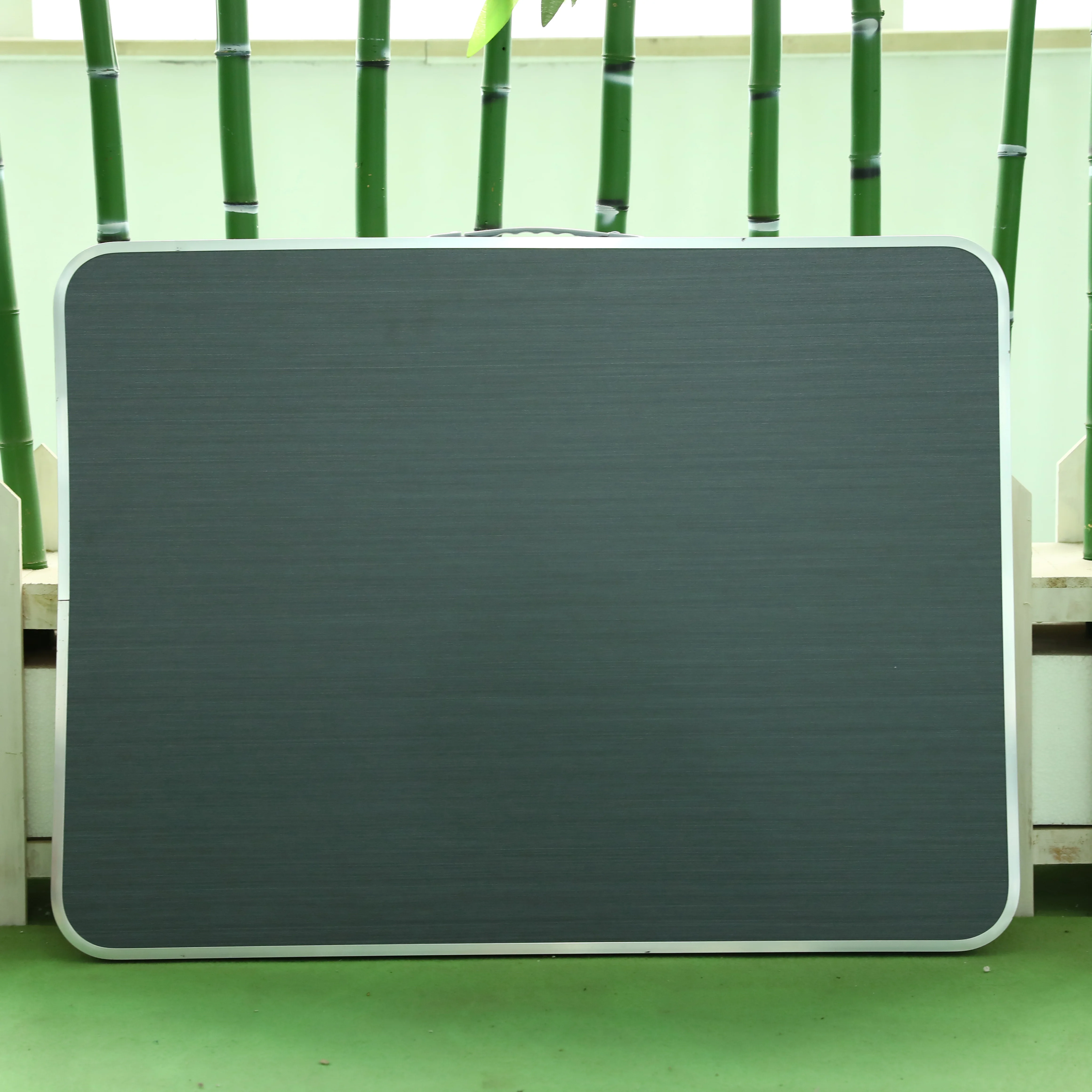 Outdoor furniture  steel folding tables camping picnic cheap price black tables easy to carry