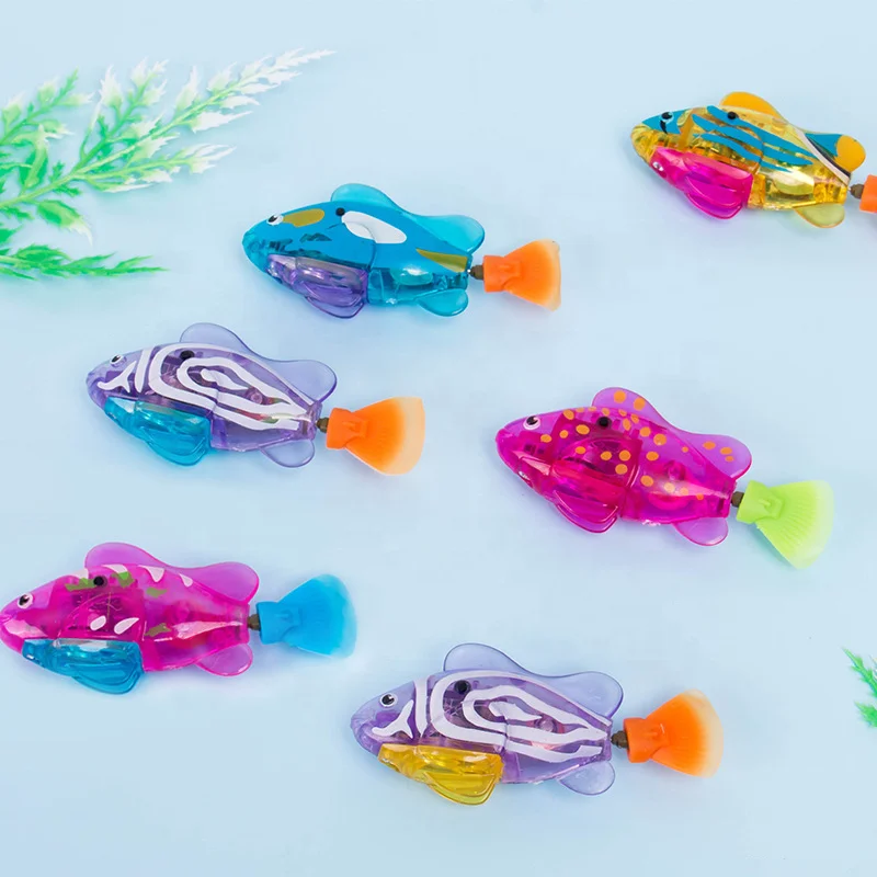 Funny Swimming Robot Fish Cat Toy Electric Led Light Fish Interactive Cat Toys