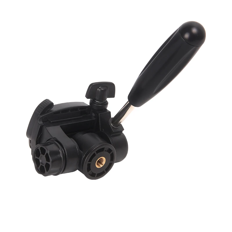 plastic 1/4 and 3/8 screw mount  3-Way Pan and Tilt  video  panoramic fluid tripod  ball head with handle