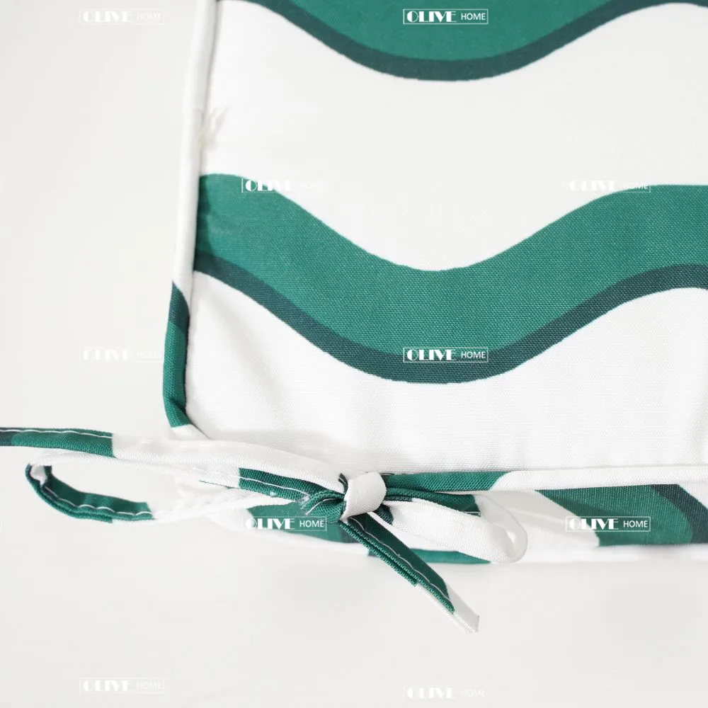 Green solid color comfortable waterproof custom design Outdoor Chair Cushions with Double Piping Patio Chair Cushions