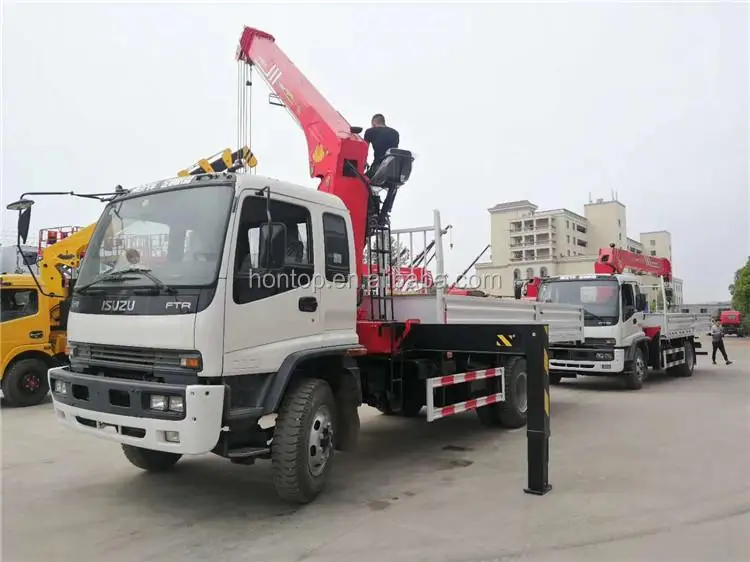Cheap ISU-ZU 8/10 tons mini hydraulic truck mounted crane loader