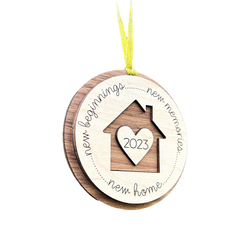2023 New Christmas Home Decoration Memories Wooden Craft Holiday Decor Supplies Xmas Gift Pendant