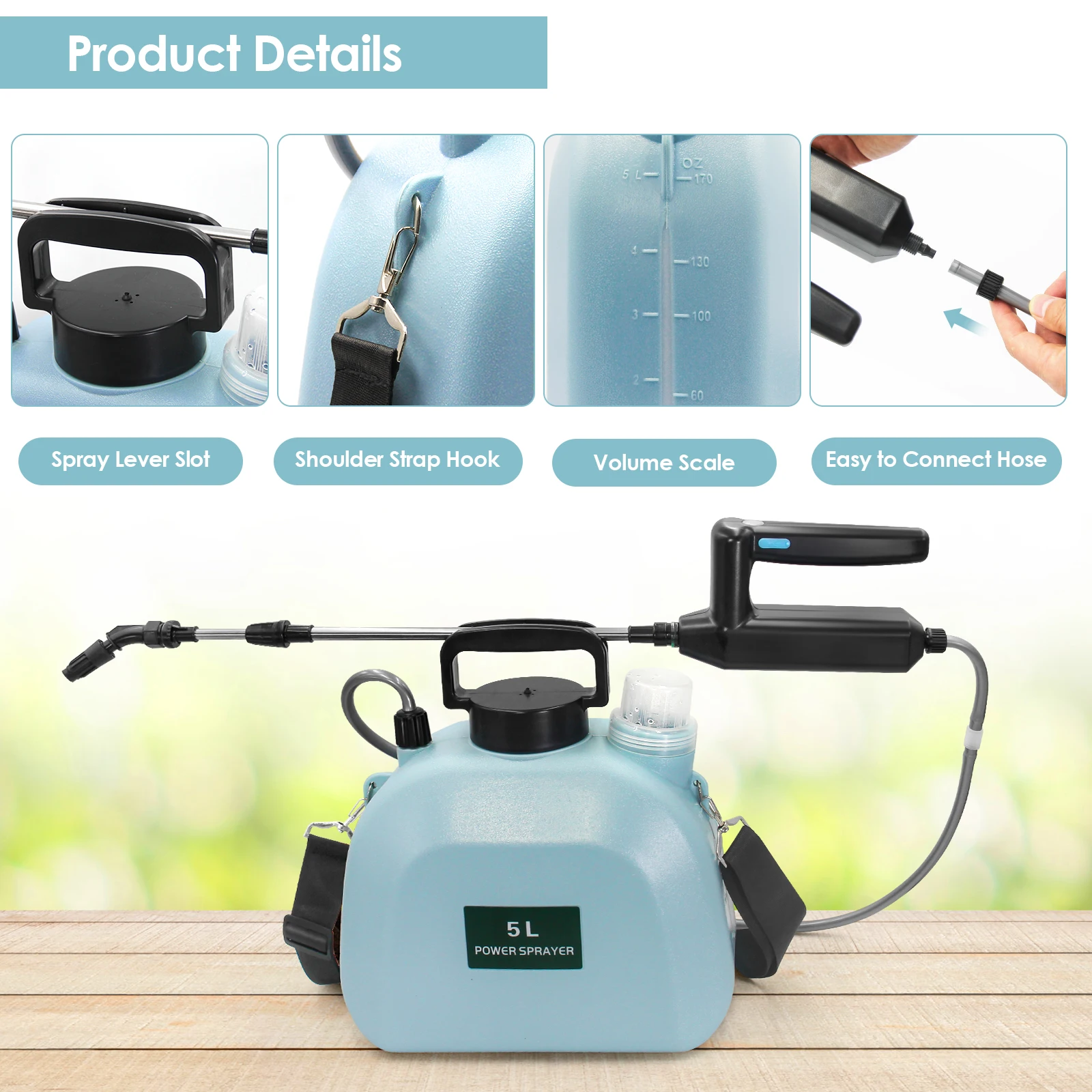 8l battery garden sprayer 5L power agriculture electric sprayer garden hose sprayer 2Gal electric pump for garden