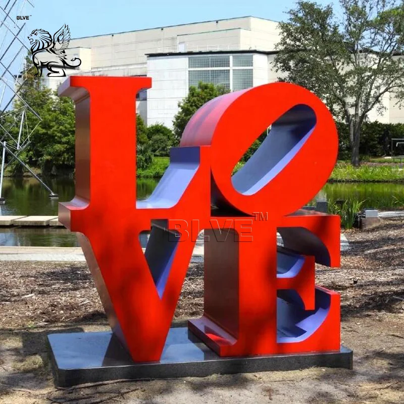  Большой открытый квадратный слова love скульптура из стекловолокна пейзаж