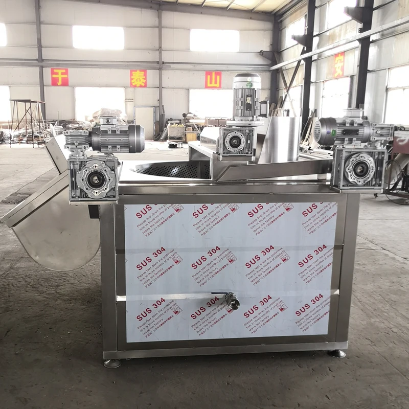 Industrial Snacks Foods Automatic Stir Frying Machine Banana Plantain Chips Peanut Fried Onion Machine Batch Fryer