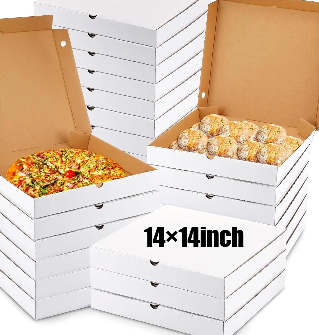 Pizza Boxes 14 x 14 Inch Bulk Empty Pizza Box Square Cardboard Pizza Box