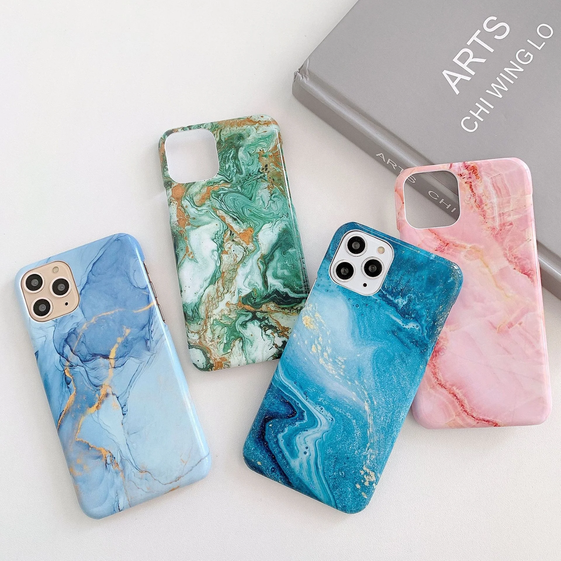 
High quality ready made shockproof creative pretty marble pattern hard back cover luxury phone case for iphone 
