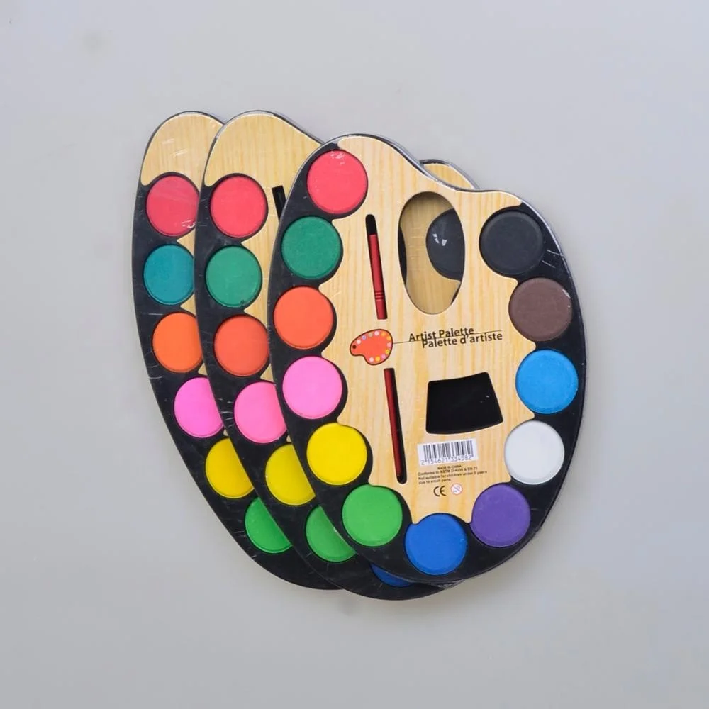 12 шт. Палетка сухих акварельных красок с кисточкой для рисования акварельных тортов