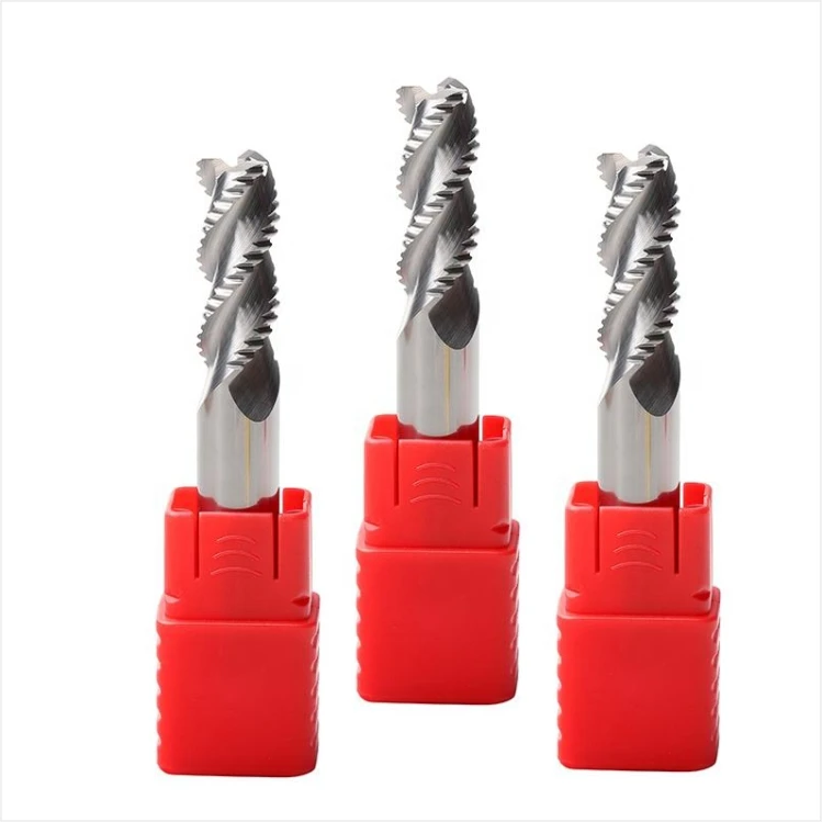 BKEA Rough milling cutter CNC Cutting Tool Solid PCD Carbide Flat End Mill