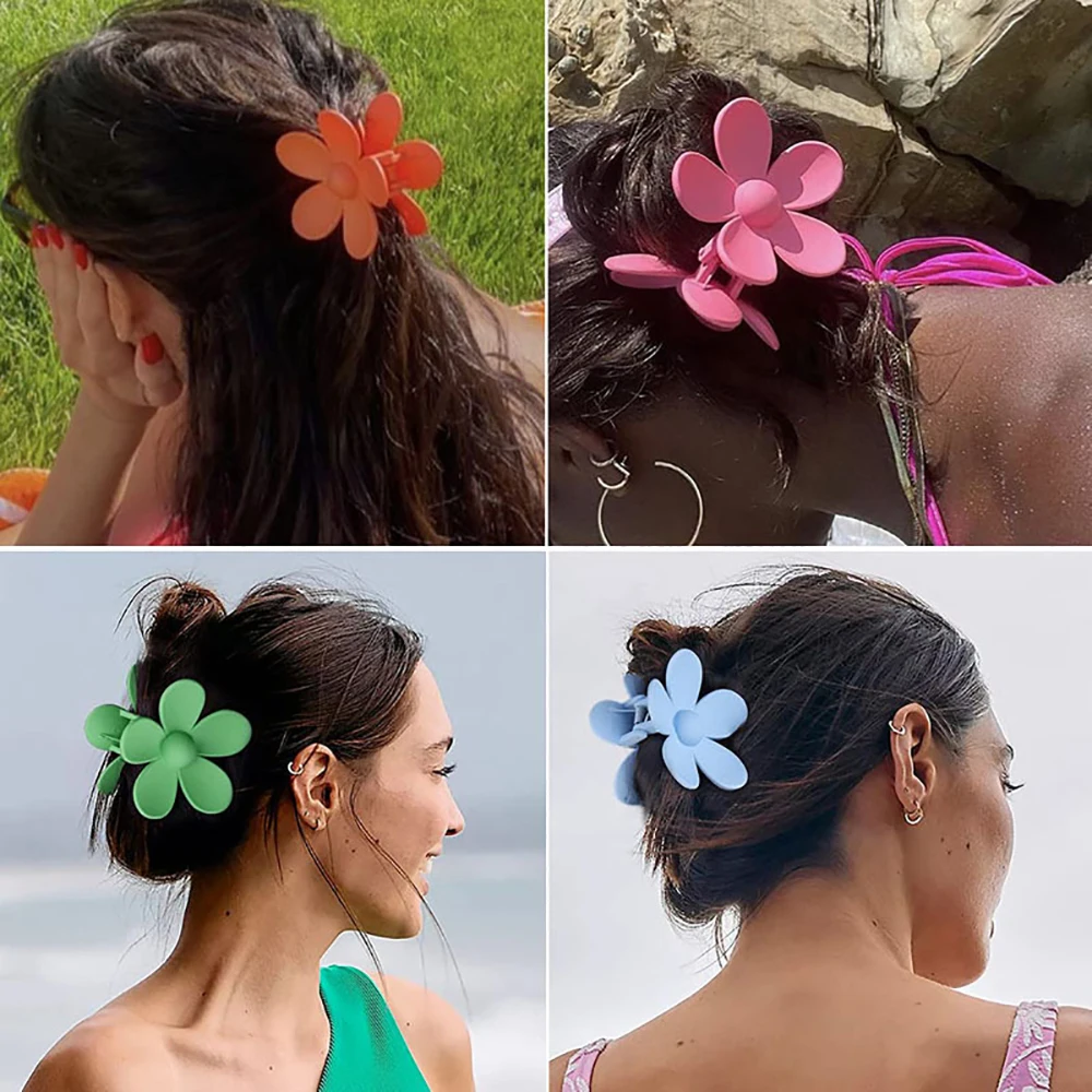 Ailiany 7CM Ins Hot Sale Hair Accessories Fashionable Daisy Hair Clip Wholesale Big Size daisy Flower Medium Plastic Hair Claw