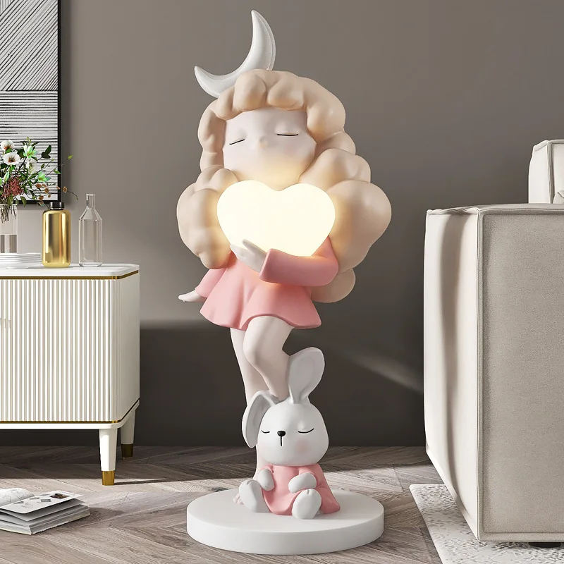 Large floor lamp cartoon girl living room TV cabinet sofa bedside home accessories lamp