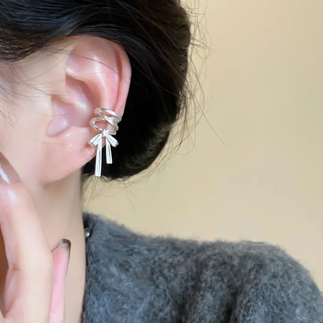 Hot selling bow dangling cuff earring for women jewelry