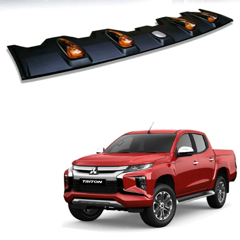 For Mitsubishi L200 Triton 2019 2020 2021 2022 Roof Orange Light Bar Front Roof Spoiler Cover Black