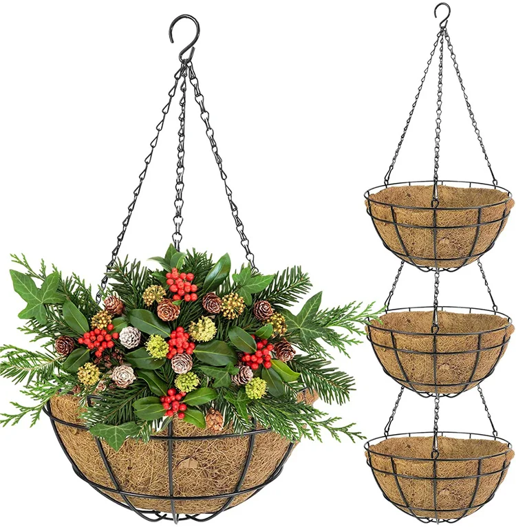 Wall Hanging Basket Flower Pot Holder Hanger Garden Hanging Baskets Planter Pots