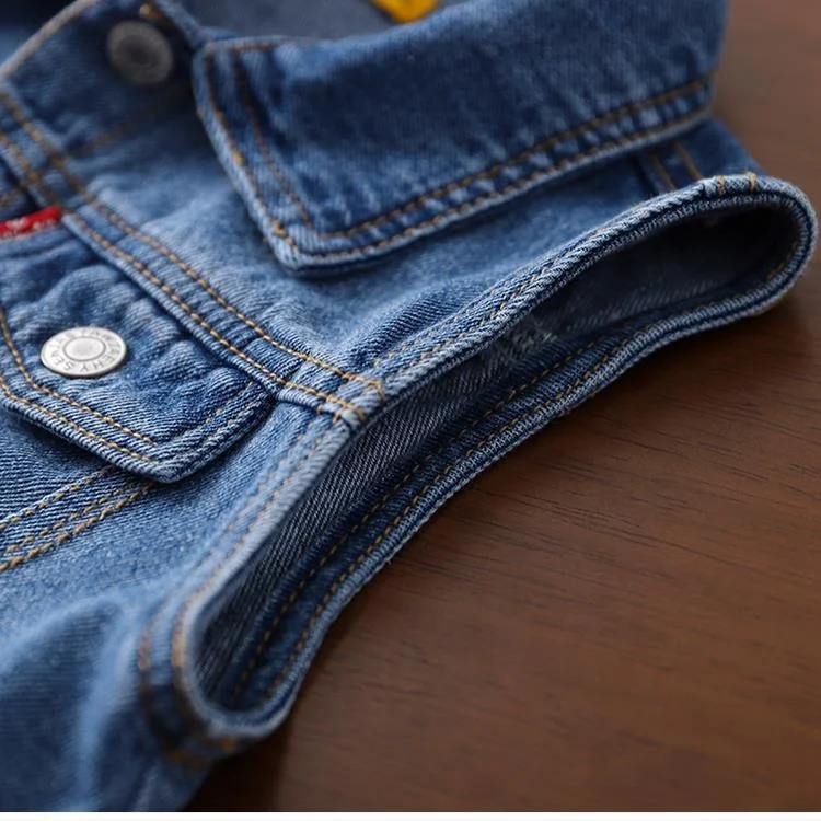 New arrival kids outside sleeveless jacket boys and girls denim jeans vest