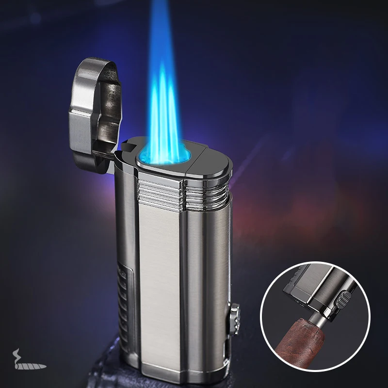 Cigar Cigarette lighter Strong windproof three fires torch with cigar