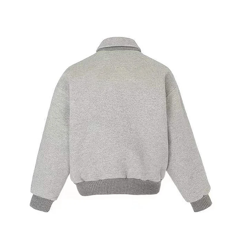 Mens Casual Blend Woolen Bomber Jacket Classical High Quality Coaches Jacket