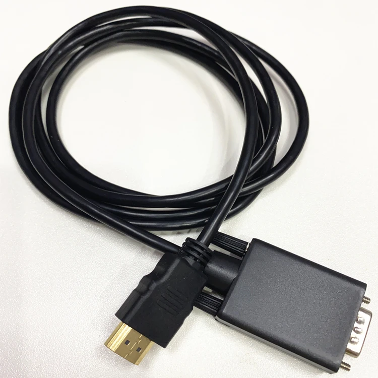 1.8M HD MI to VGA adapter Cable Gold-Plated Adapter 1080P HDMI Male to VGA Male  Video Converter Cord