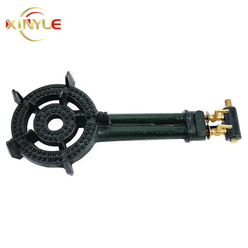 Manufacture Sales Portable Gas Wok Cooker Cast Iron Gas 2 Ring Burners