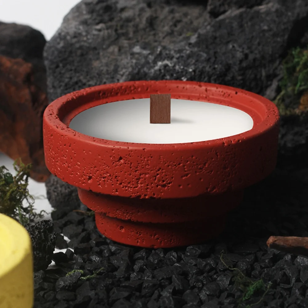 Wholesale Artisanal Empty Cement Ceramic Candle Cups Handcrafted & Unique Ideal for Boutique Candle Makers