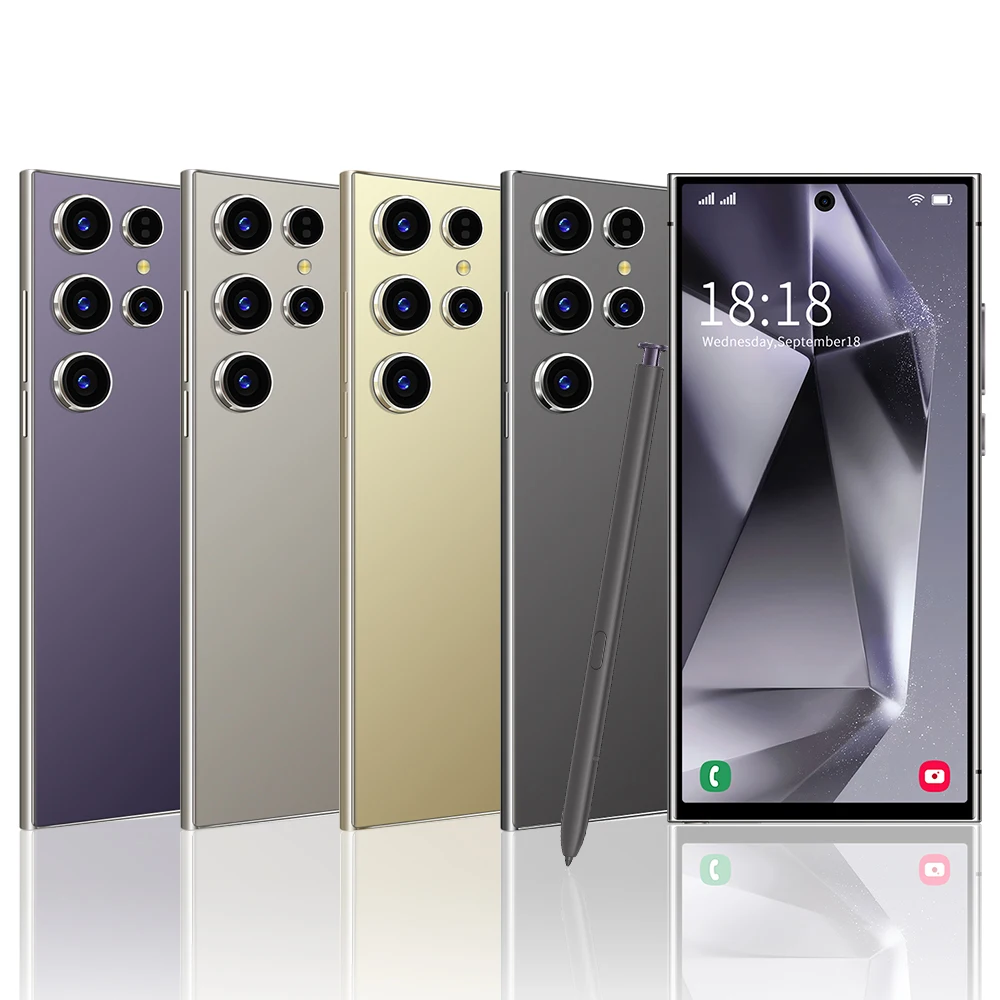 Hot Selling S24 Ultra 7.3 Inch 5G Android Unlocked Smart Phone with 48MP+108MP 16GB+1TB Deca Core CPU in Spanish French German