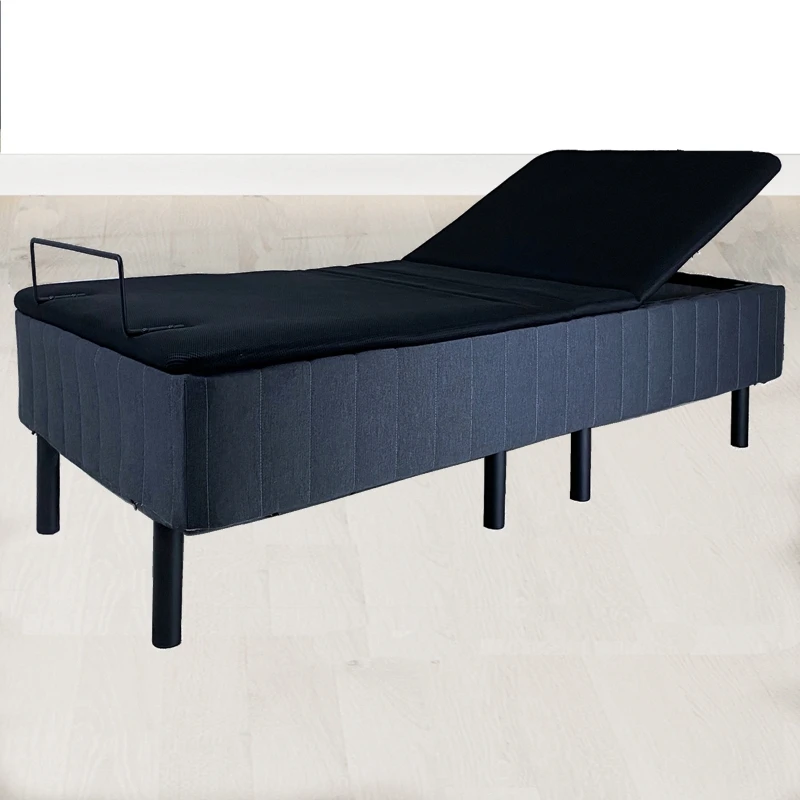 Upholstered Adjustable Bed Frame with Wireless Remote wood board and 8 legs