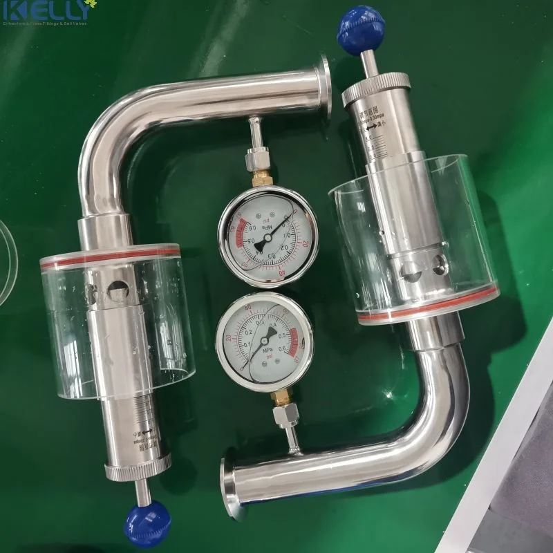 1.5 inch Tri Clamp Adjustable spunding valve with gauge 304/316L Stainless Steel