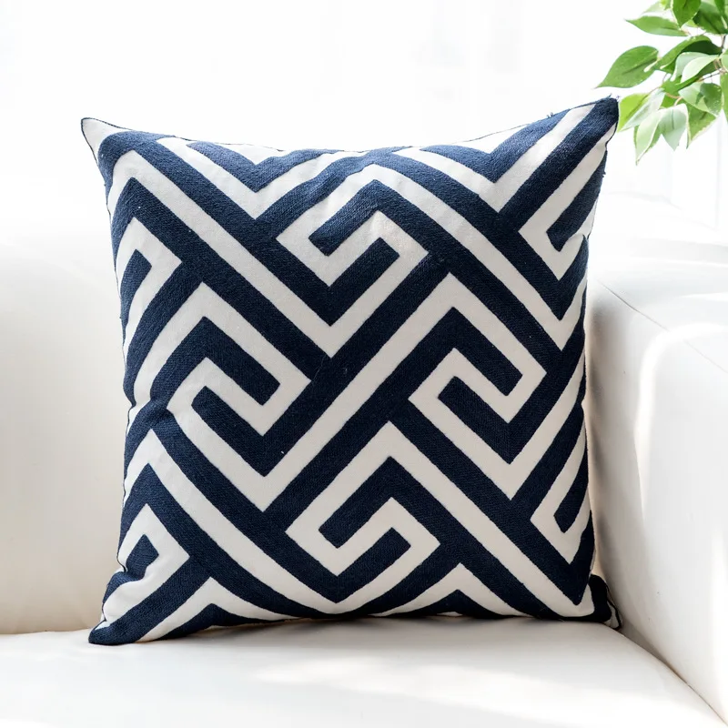 Nordic Geometric Pillow Cotton Cushion American Model House Home Cushion Cover