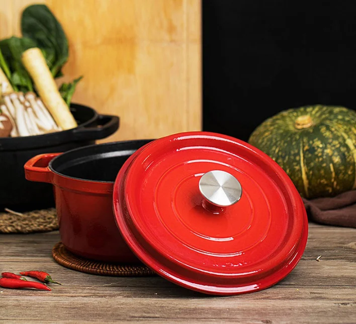 High Quality Craft Production Enamel Cast Iron Cookware Set For Kitchen Ware Cooking Pot With Soup Pot Set Kitchen Accessories