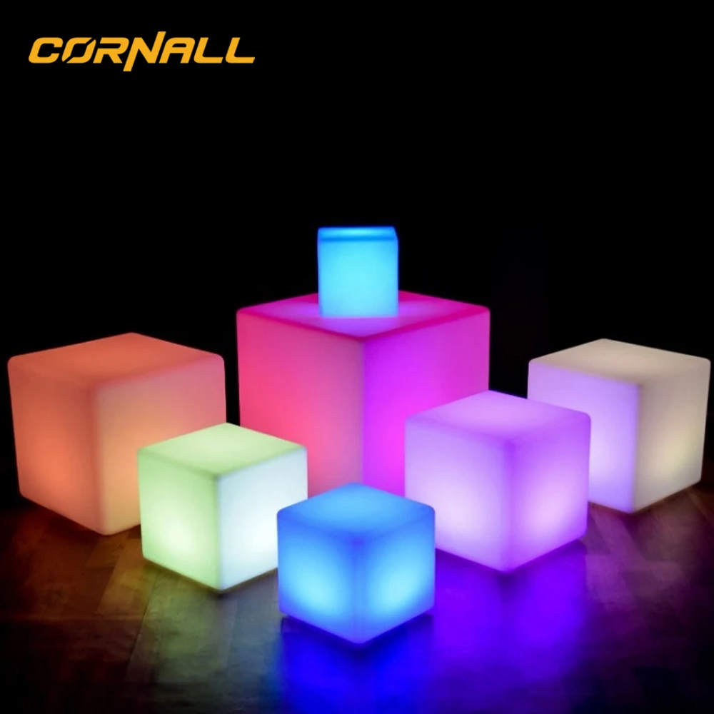 Colorful Illuminated cube chair furniture led bar nightclub furniture counter outdoor garden
