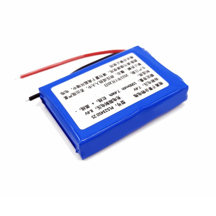Rechargeable lithium li polymer 523450 1000mah 2000mah 2000 mah 2s lipo battery 3.7v 7.4v 20000mah battery pack