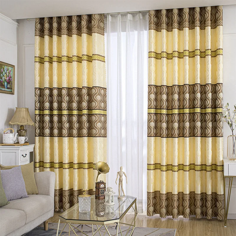 new polyester yarn-dyed jacquard curtain cloths wholesale volume southeast Asia cross-border curtains