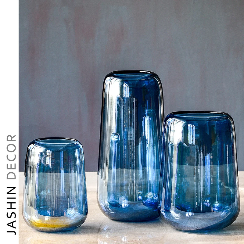 Home Desk Decoration Crystal Vases Interior Hydroponic Flower Stained Vase Glass for Living Room Desktop