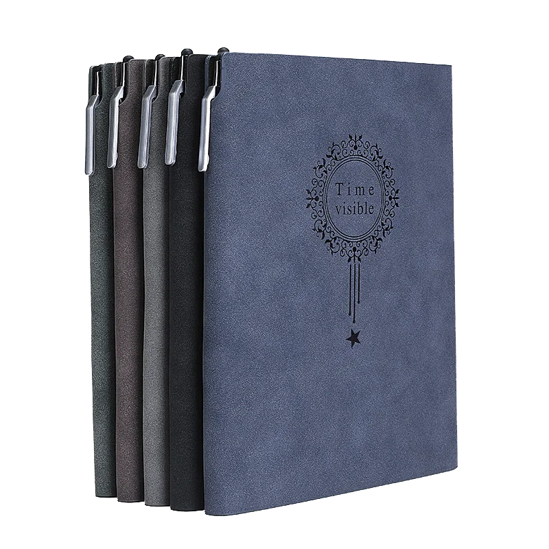 Professional Logo Printed Journal Hard Cover Notebook Custom Leather Notebook With Pen