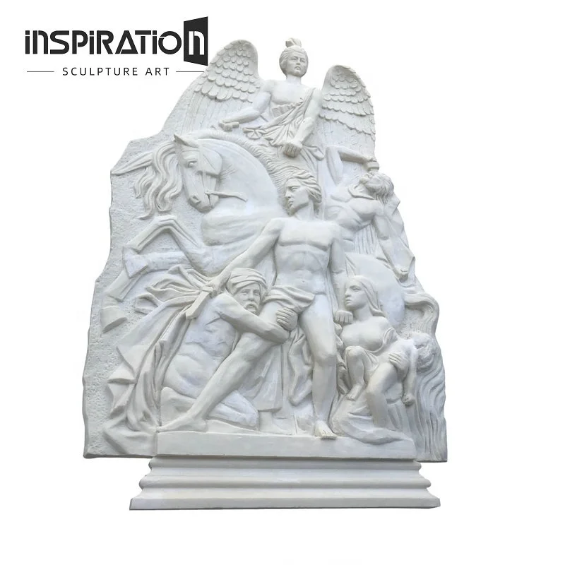 Large Size Classical Roman Hand Carved Cast Stone Figure Statue Sculpture Stone Reliefs For Outdoor Used