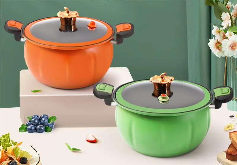 Creative Pumpkin Dun Micro Pressure Pot Household Multi functional Soup Pot Round Dudu Stewed Boiling Integrated Non stick Press