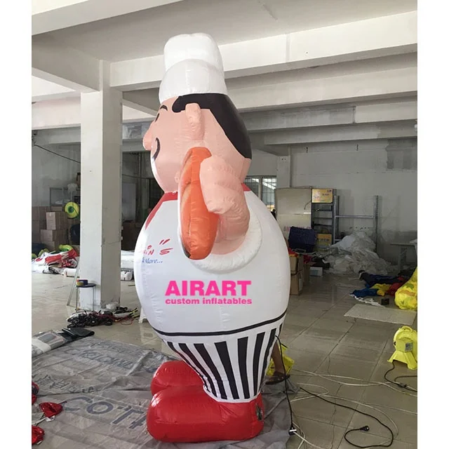Customize Inflatable Chef Restaurant Outdoor Advertising Inflatable Cook Man Blow Up Inflatable Cook