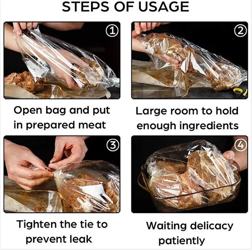 Heat Resistance Nylon PET Oven Bag High Temperature Resistant Kitchen Liner Tools Boil Bags For Cooking Seafood Chicken Turkey