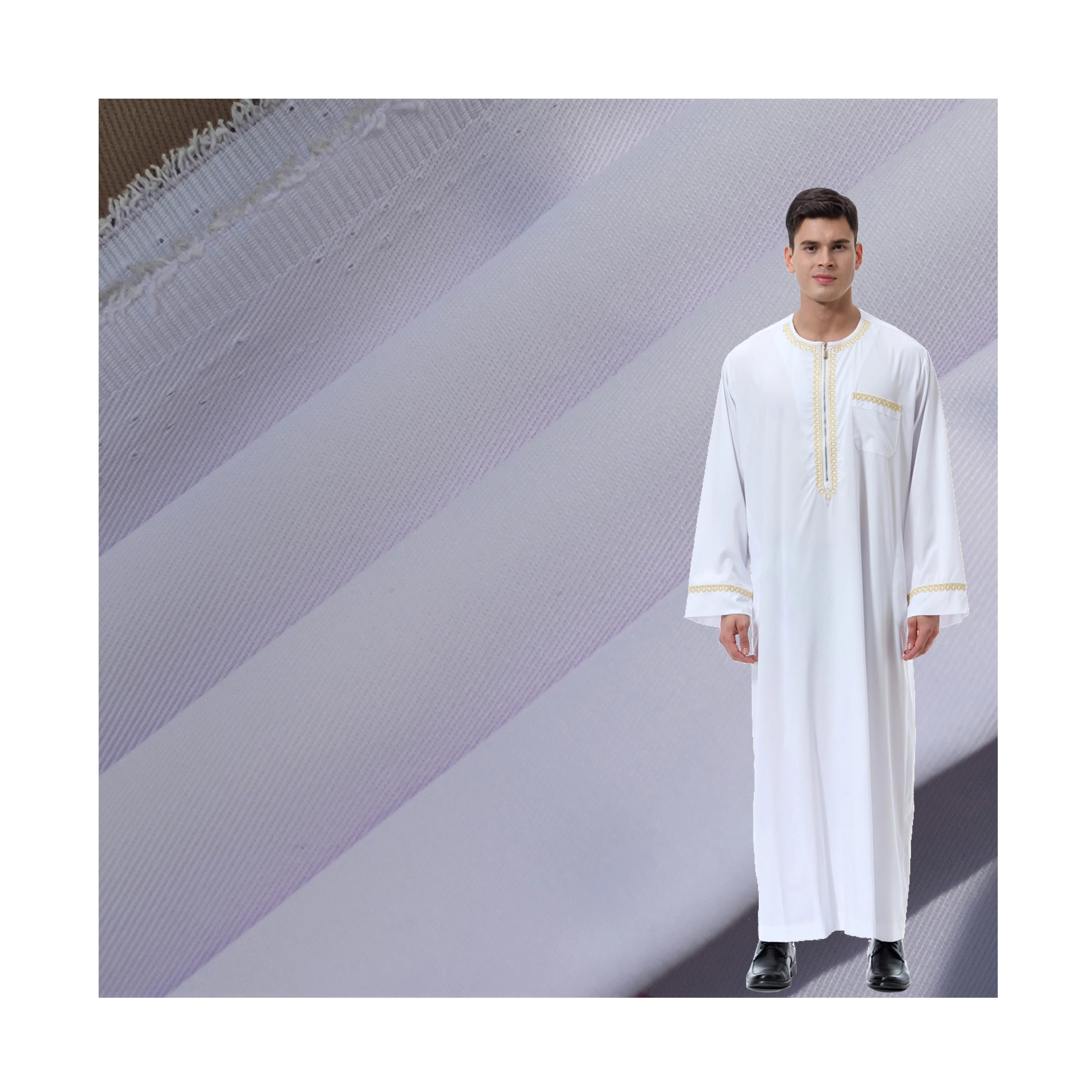 75D polyester 103gsm anti-wrinkle Muslim Abaya fabric Arabia thobe fabric 100% microfiber robe fabric in stock lot