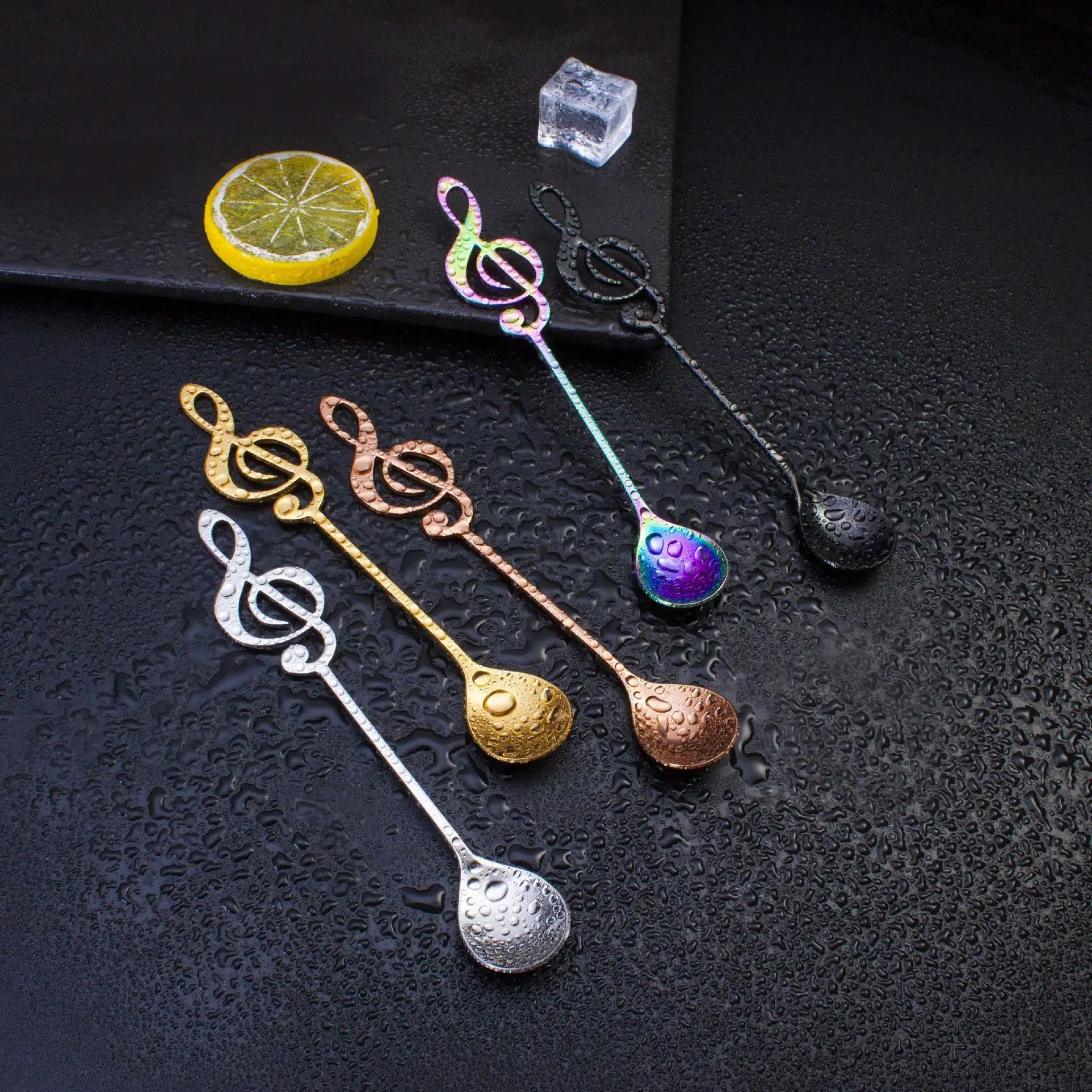 Creative Tea Spoon Stainless Steel Music Shaped Coffee Spoon Cocktail Stirring Spoon