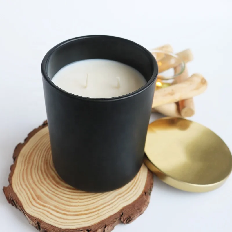 No Smoke no Paraffin wax Luxury design Glass jar candles with Soy wax Materials for Party and Home decoration