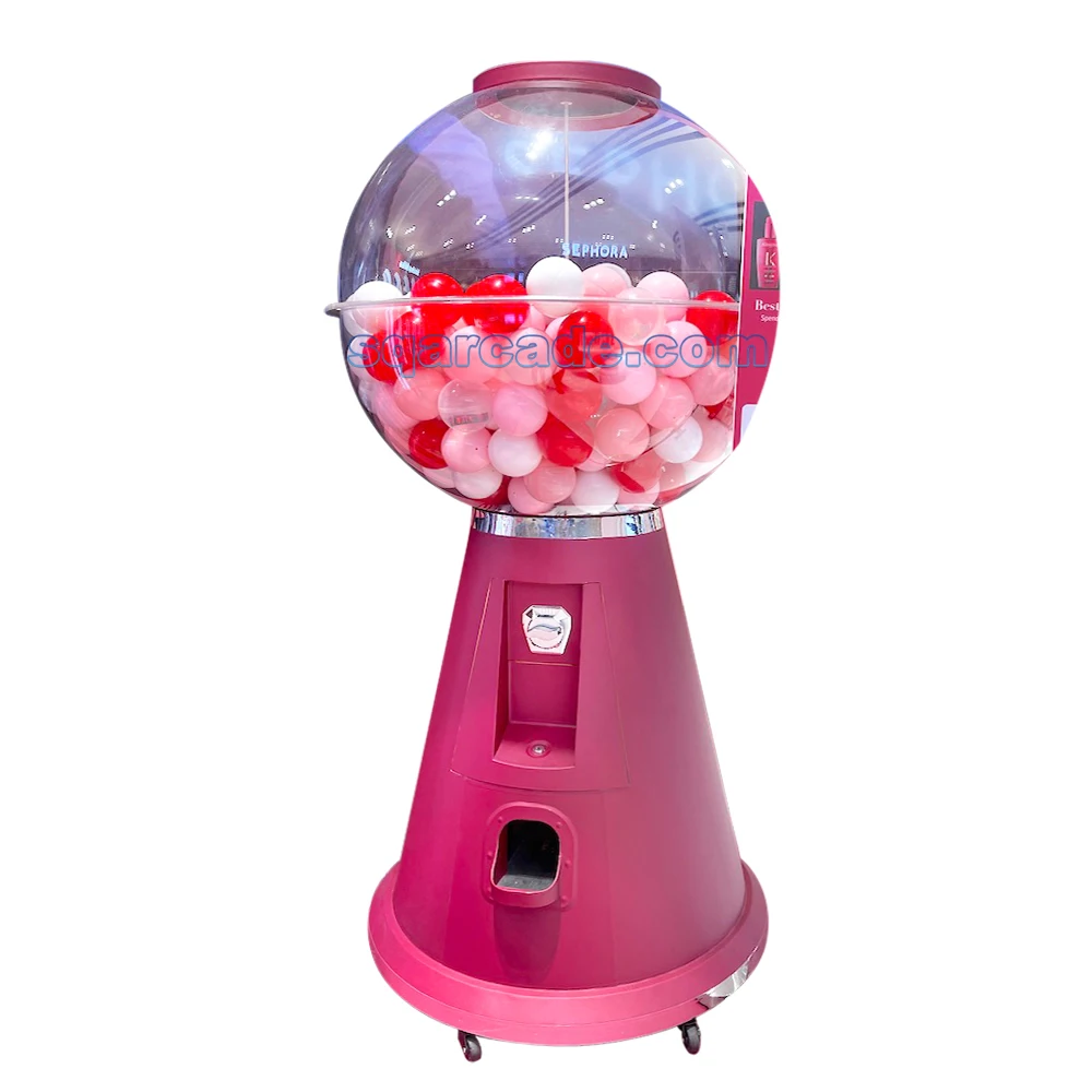 Custom coin operated arcade game big egg twisting giant hair capsule gashapon claw toy gumball vending machine