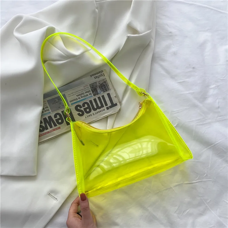 Customized Logo Bags Waterproof Clear PVC Jelly Beach shoulder Bag For Women